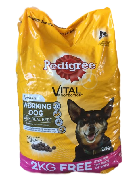 Pedigree working deals dog food