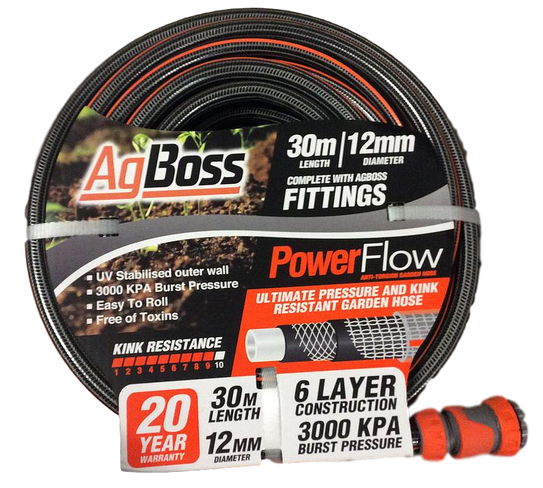 AgBoss Garden Hose 20yr Warranty 12mm x 30m