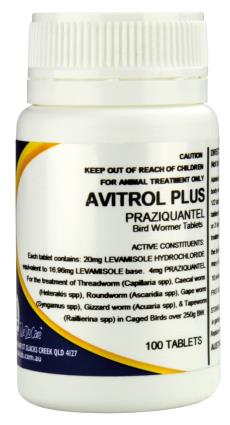 Avitrol Plus Bird Wormer 100 Tabs