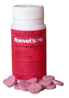Ranvet Dog Wormer 10kg 25s