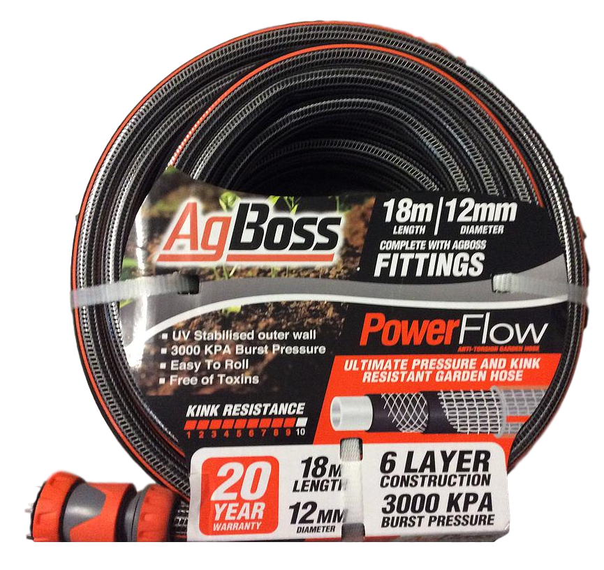 AgBoss Garden Hose 12mm x 18m 20yr Warranty