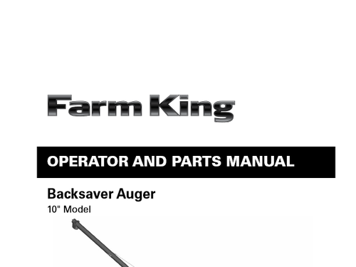 Farm King 10 Swingaway Auger Parts List & Manual